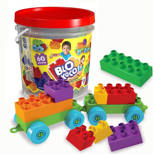 Balde Blocks Ladrillos Bloques Grandes Por 60 Piezas Blokoco