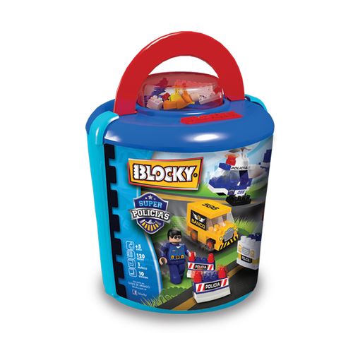 Blocky Policias Balde 120 Piezas