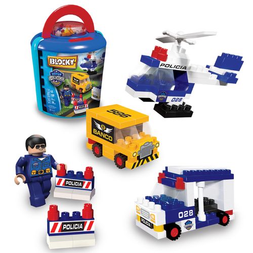 Blocky Policias Balde 120 Piezas