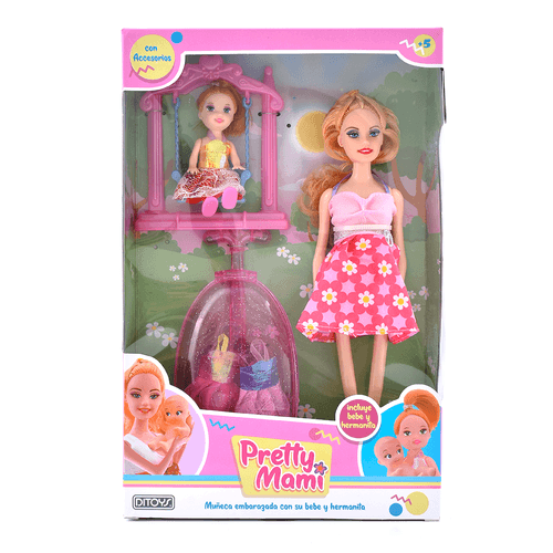 Pretty Mami y Hermanita Vestido Rosa Flores