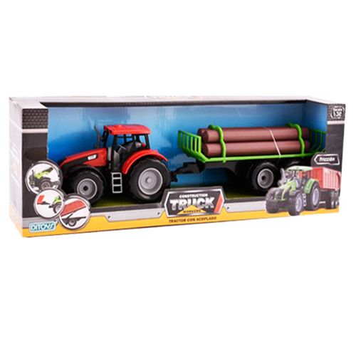 Constructor Truck Workers Tractor Con Acoplado Troncos