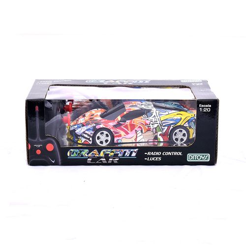 Graffiti Car Radio Control Con Luces Esc. 1:20 Rojo