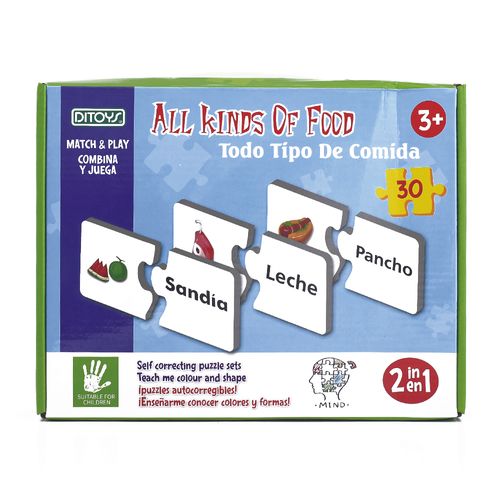 Match y Play Conoce Las Comidas Juego De Encastre