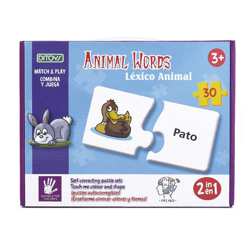 Match y Play Conoce Los Animales Juego De Encastre