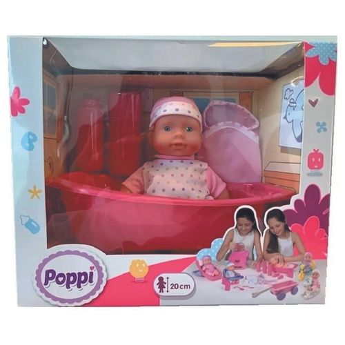 Bebote Poppi Con Bañadera Y Accesorios 20CM