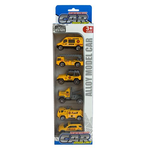 Set De 6 Autos Die Cast Metalicos De Construccion