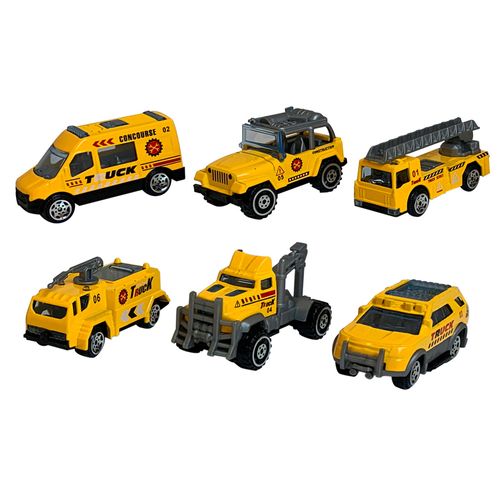 Set De 6 Autos Die Cast Metalicos De Construccion