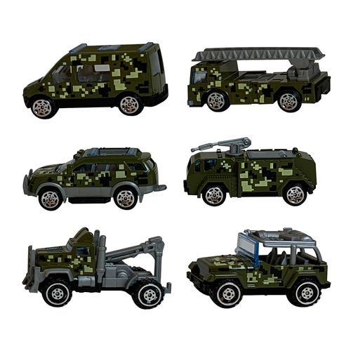 Set De 6 Autos Die Cast Metalicos Defensa Militar