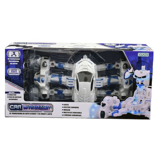 Radio Control Car Warrior Azul 2 en 1 Auto Y Robot