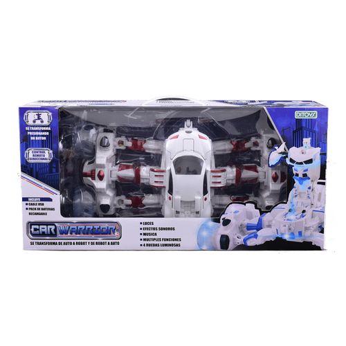 Radio Control Car Warrior Rojo 2 en 1 Auto Y Robot