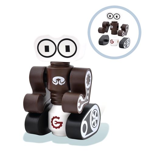 Magnetic Robot Cascos Blanco Y Turquesa Articulados Conectables