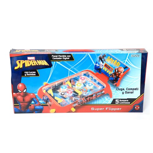 Super Flipper Spiderman Electronico Con Luz, Sonido Y Contador