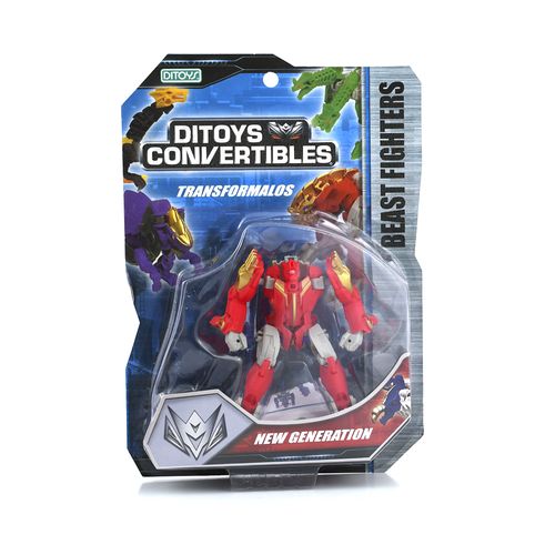 Convetible Beast Fighters Leon Y Robot Rojo Articulado