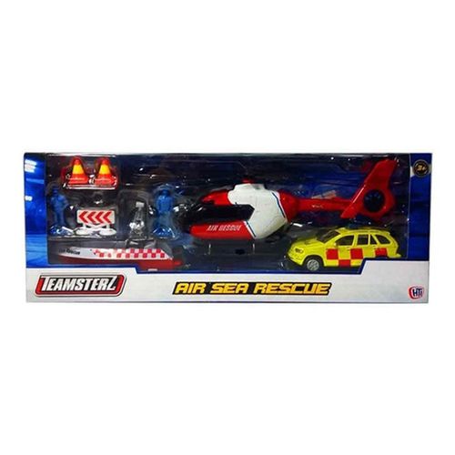 Equipo De Rescate Teamsterz Lancha Y Helicoptero Rescatista
