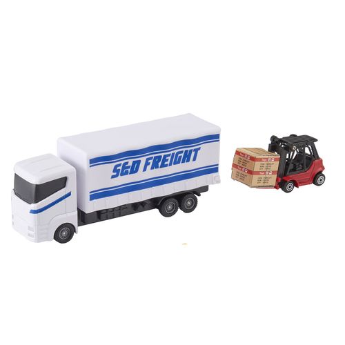 Teamsterz Set Logistico Camion Y Montacarga Blanco