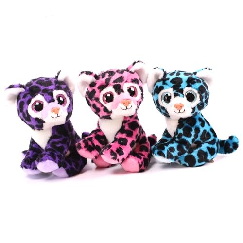 Peluche Felinos 28 Cm. Violeta Con Negro