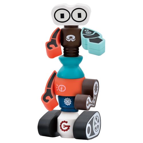 Magnetic Robot Cascos Marron Y Naranja Articulados Conectables