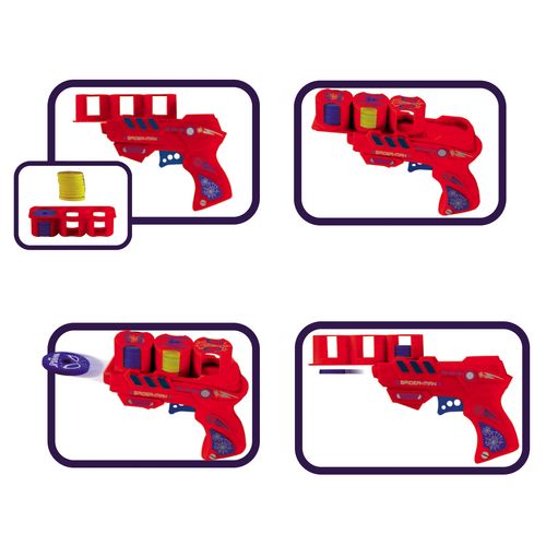 Spiderman Pistola Shotter Disc Con 18 Discos