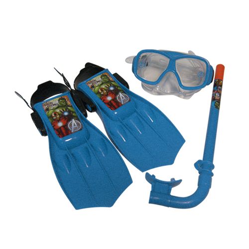 Set Agua Mascara, Snorkel y Pata de Rana Small Avengers