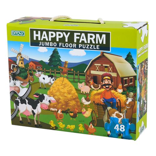 Puzzle Valija Jumbo 48 Piezas Plastificadas Happy Farm
