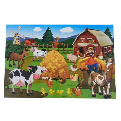 Puzzle Valija Jumbo 48 Piezas Plastificadas Happy Farm