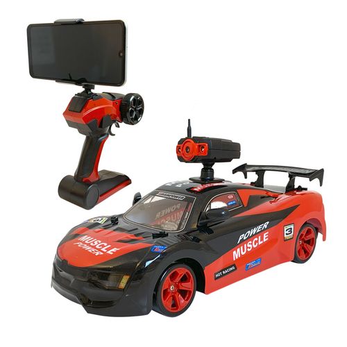 Auto a Radio Control Transmisión 4WD Con Camara Vision Rojo