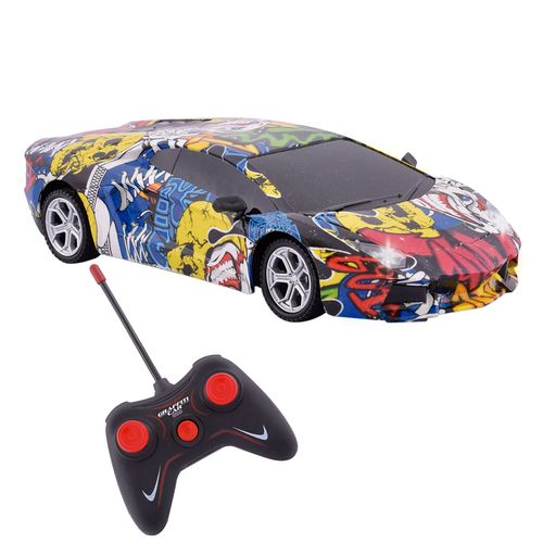 Graffiti Car Radio Control Con Luces Esc. 1:20 Amarillo