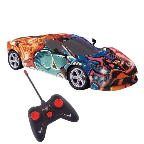 Graffiti Car Radio Control Con Luces Esc. 1:20 Azul