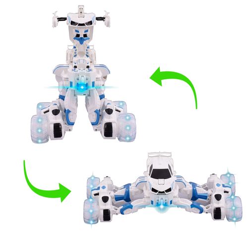 Radio Control Car Warrior Azul 2 en 1 Auto Y Robot