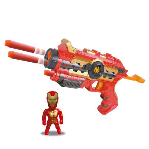 Avengers Pistola Power Strike Con Muñeco De Iron Man