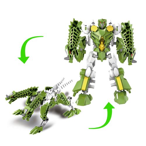 Convertible Beast Fighters Hydra Y Robot Verde Articulado