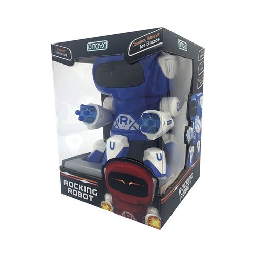 Rocking Robot Interactivo Camina Luz Y Sonido Azul
