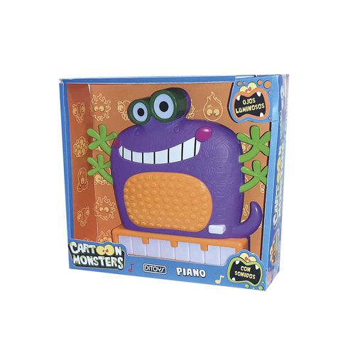 Piano Cartoon Monsters Violeta Con Luz Y Sonido Ditoys