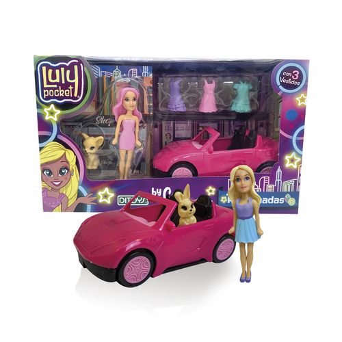 Muñeca Perfumada Luly Pocket Auto + Accesorios Lila