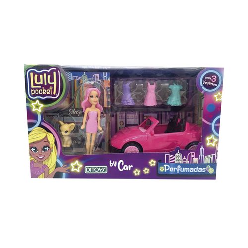 Muñeca Perfumada Luly Pocket Auto + Accesorios Lila