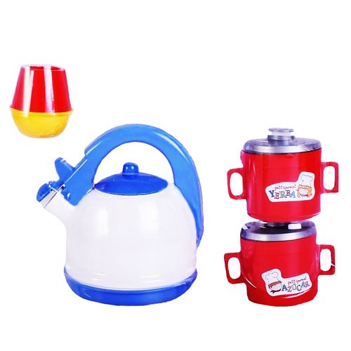 Kit De Mate Con Pava Grande Color Azúl