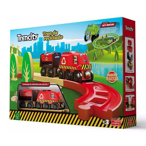 Trencity Kit Inicial Tren Color Rojo Incluye Vías
