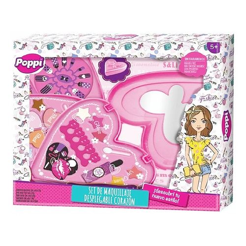 Set Maquillaje Poppi Desplegable Corazón Original