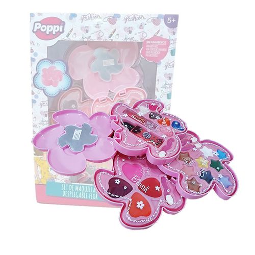 Set Maquillaje Poppi Desplegable Flor Original