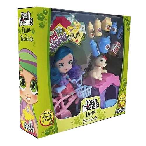 Muñeca Dina Bicicleta Rosa Best Friends Ditoys