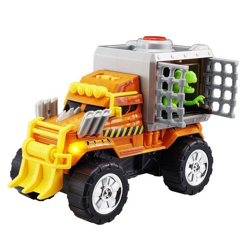 Camion Jaula Monster Moverz Dino Escape Luz Y Sonido Naranja