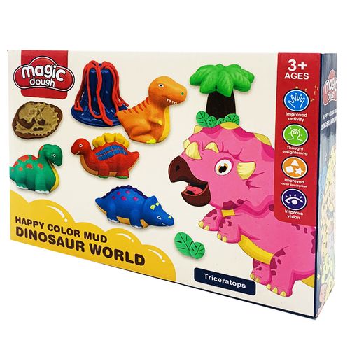 Juego De Masas Para Modelar Mundo De Dinosaurios Triceratops