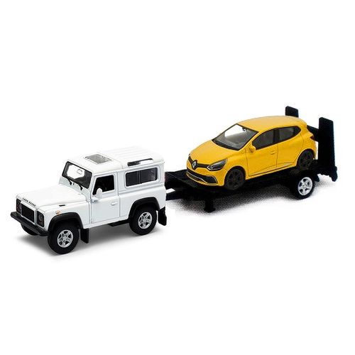 Auto Coleccion Welly Metal Land Rover Trailer Set 1:43