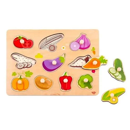 Juego Didáctico Puzzle Para Encastrar Incluye Figuras Vegetales