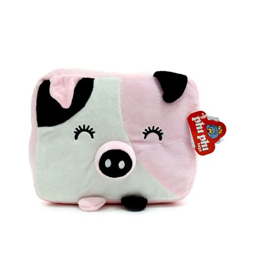 Peluche Animales Cuadrados 23 X 18 CM Blanco Y Negro Con Rosa