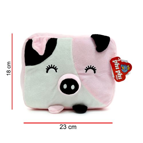 Peluche Animales Cuadrados 23 X 18 CM Blanco Y Negro Con Rosa
