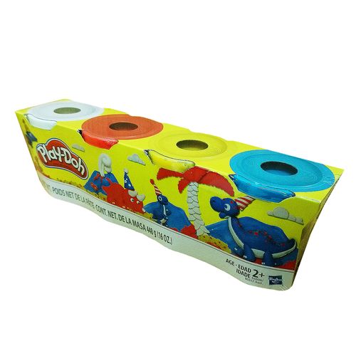 Play Doh Colores Surtidos X 4 Blanco Rojo Amarillo Celeste