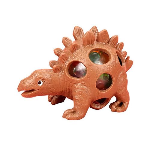 Muñeco Dinosaurio Squishy Stegosaurus Marrón Apretable Original