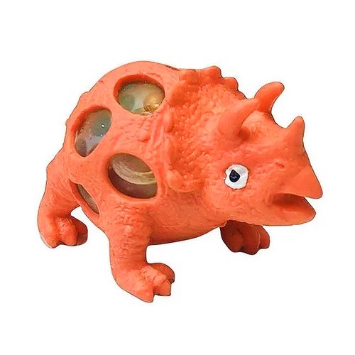 Muñeco Dinosaurio Squishy Triceratop Naranja Original