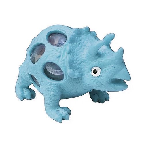 Muñeco Dinosaurio Squishy Triceratop Turquesa Original